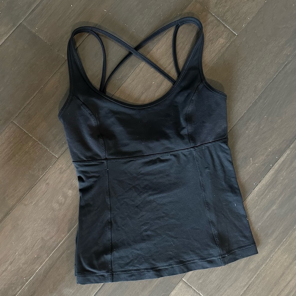 Lululemon Open Back Black Bra Tank Top Size 8